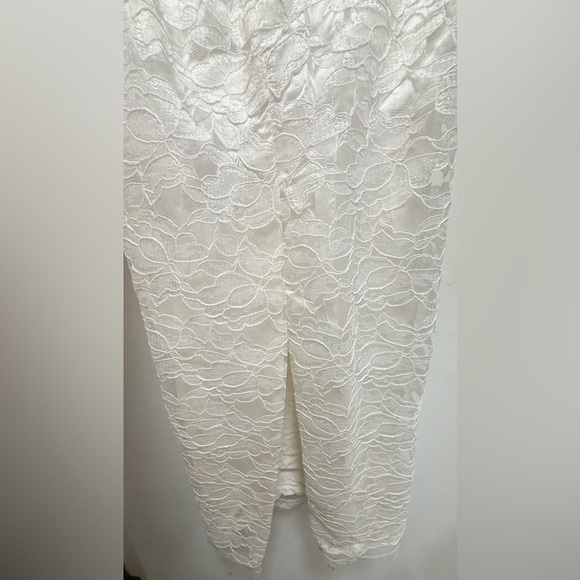 Vintage Jessica McClintock Lace Sheath Wedding Dress Off Shoulder Ivory White - Picture 8 of 12